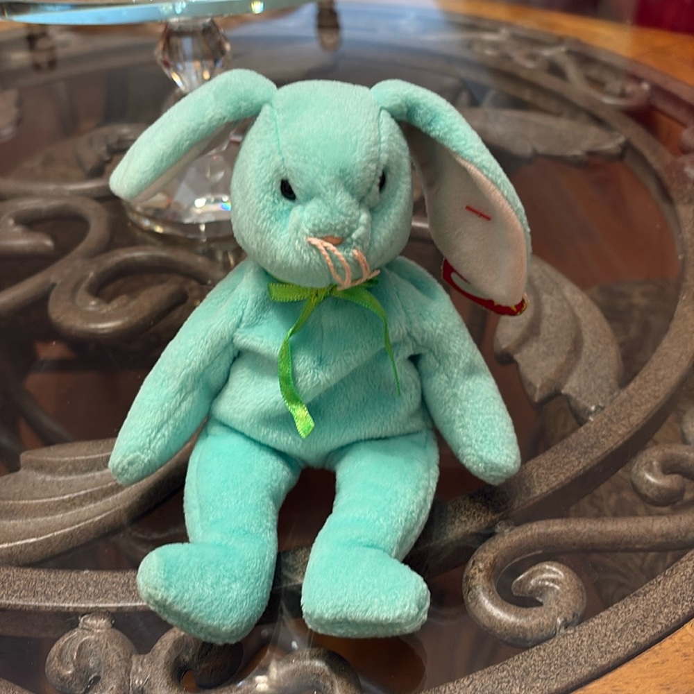 PVC Pellets-Hippity the Bunny, a Ty Beanie Baby. 
Hippity